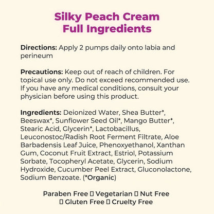 Silky  Peach Cream Bio-identical Estriol Cream to revive your lady bits