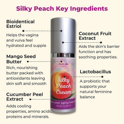 Silky  Peach Cream Bio-identical Estriol Cream to revive your lady bits